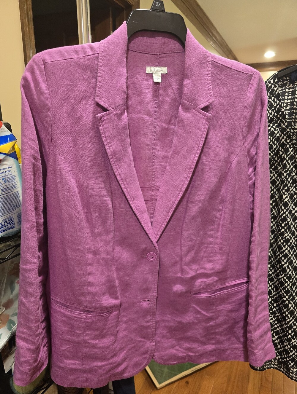 JJILL Fuchsia Single-Button LINEN Blazer